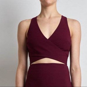LIKELY Mortimer Criss-Cross Crop Top, Plum, 6